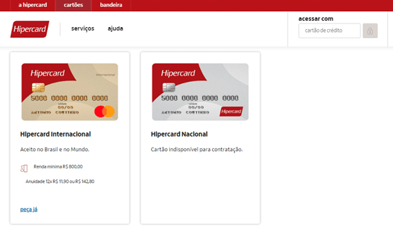 Solicitar Cartão De Crédito Hipercard Pela Internet 